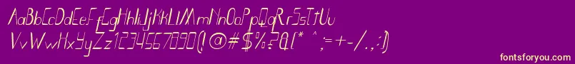 Fonte Smoth Bight Italic   Por Kustren – fontes amarelas em um fundo roxo