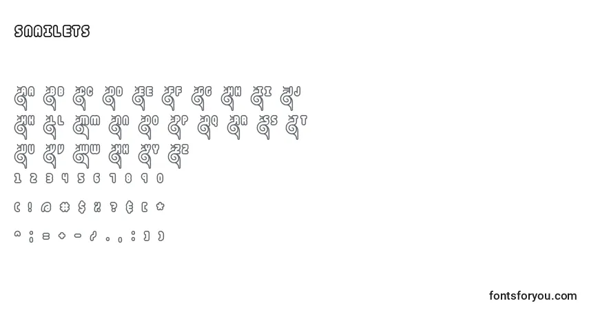 Schriftart Snailets (141283) – Alphabet, Zahlen, spezielle Symbole