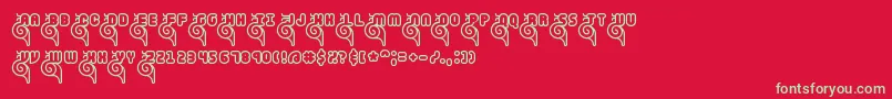 フォントsnailets – 赤い背景に緑の文字