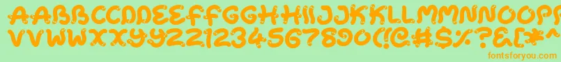 Snake Chan Font – Orange Fonts on Green Background