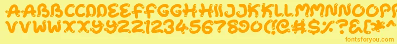 Snake Chan Font – Orange Fonts on Yellow Background