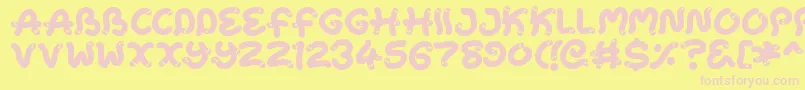 Snake Chan Font – Pink Fonts on Yellow Background