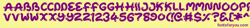 Snake Chan Font – Purple Fonts on Yellow Background
