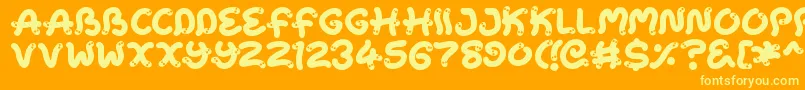 Snake Chan Font – Yellow Fonts on Orange Background