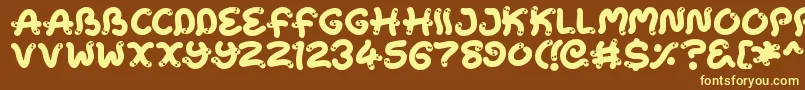 Snake Chan Font – Yellow Fonts on Brown Background