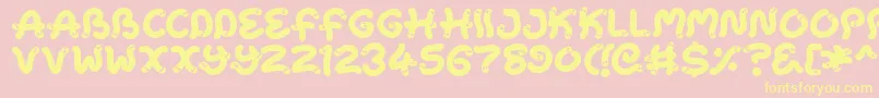 Snake Chan-Schriftart – Gelbe Schriften auf rosa Hintergrund