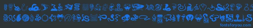 Weitere Informationen zur Snake mix-Schriftart Snake mix-Schriftart – Blaue Schriften auf schwarzem Hintergrund