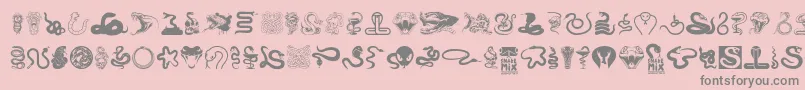 フォントSnake mix – ピンクの背景に灰色の文字