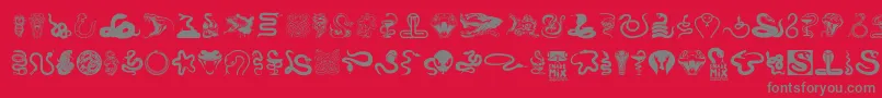 Snake mix Font – Gray Fonts on Red Background