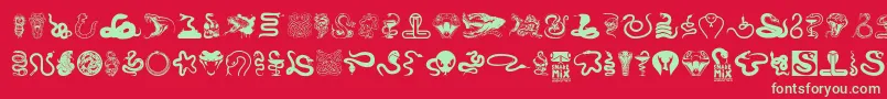 Czcionka Snake mix – zielone czcionki na czerwonym tle