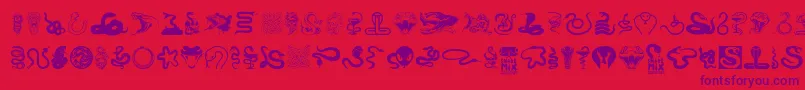 Czcionka Snake mix – fioletowe czcionki na czerwonym tle