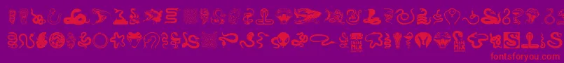 フォントSnake mix – 紫の背景に赤い文字