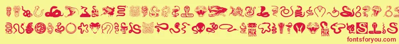 フォントSnake mix – 赤い文字の黄色い背景