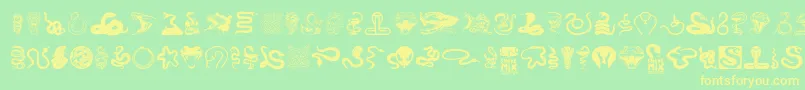 Snake mix Font – Yellow Fonts on Green Background