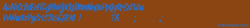 Шрифт Snickles – синие шрифты на коричневом фоне