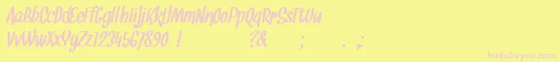 Snickles-Schriftart – Rosa Schriften auf gelbem Hintergrund