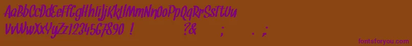 Snickles Font – Purple Fonts on Brown Background