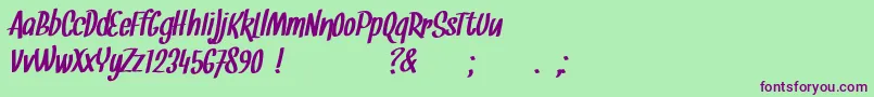 Snickles Font – Purple Fonts on Green Background