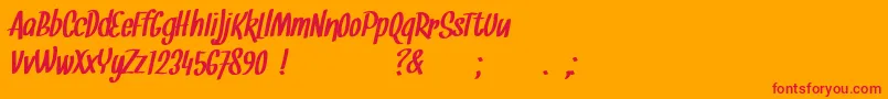 Snickles Font – Red Fonts on Orange Background