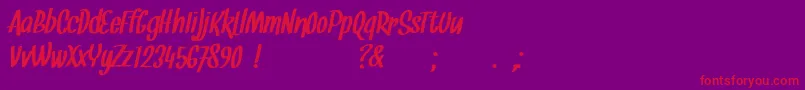 Snickles-Schriftart – Rote Schriften auf violettem Hintergrund