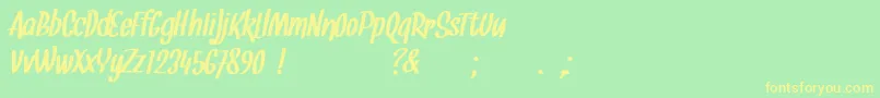 Snickles Font – Yellow Fonts on Green Background