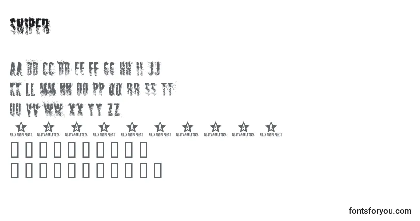Czcionka SNIPER   (141292) – alfabet, cyfry, specjalne znaki