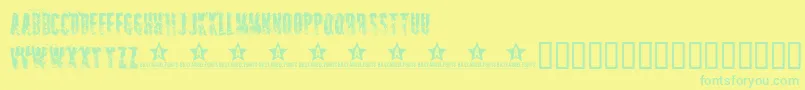 SNIPER  -Schriftart – Grüne Schriften auf gelbem Hintergrund