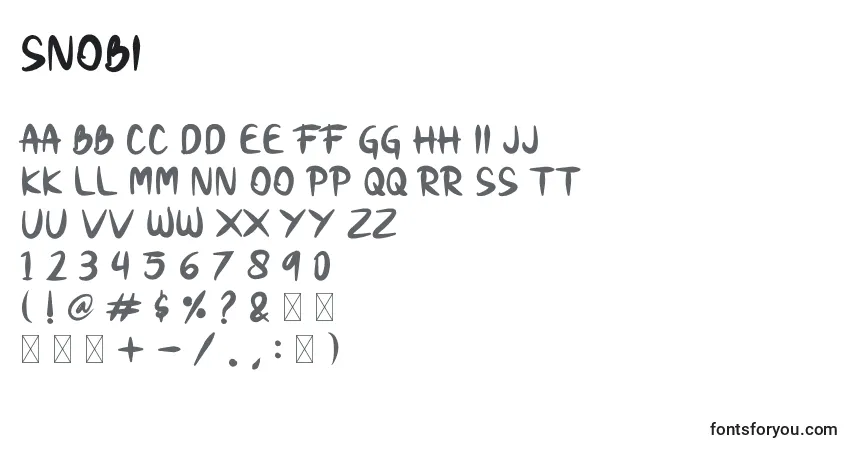 Fuente Snobi - alfabeto, números, caracteres especiales