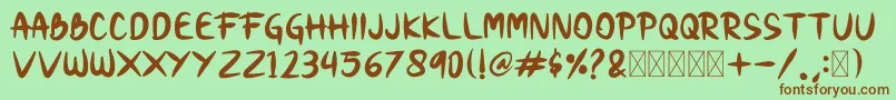 Snobi Font – Brown Fonts on Green Background