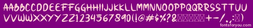 Snobi Font – Pink Fonts on Purple Background