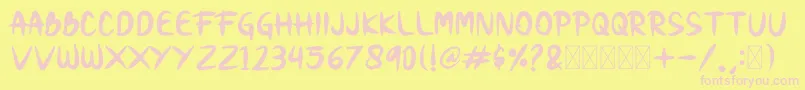 Snobi Font – Pink Fonts on Yellow Background