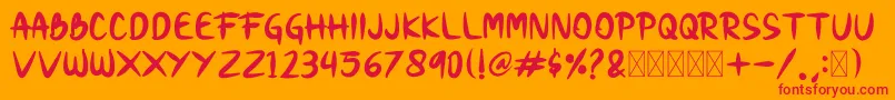Snobi Font – Red Fonts on Orange Background