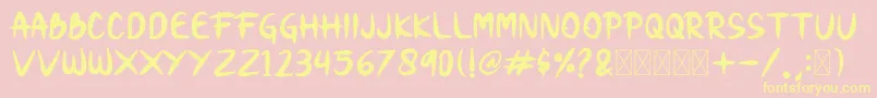 Snobi-Schriftart – Gelbe Schriften auf rosa Hintergrund