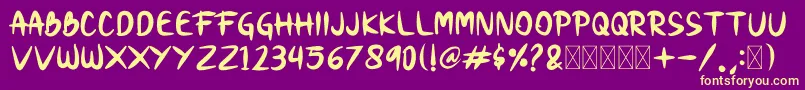 Snobi Font – Yellow Fonts on Purple Background