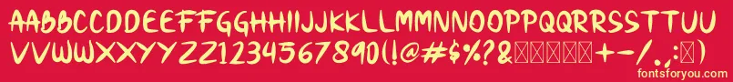 Snobi Font – Yellow Fonts on Red Background