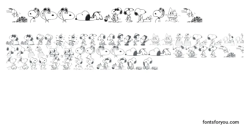 Czcionka Snoopy Dings – alfabet, cyfry, specjalne znaki