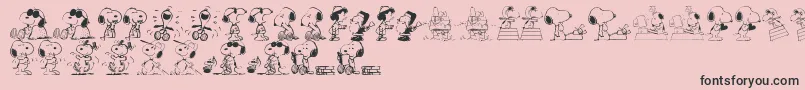 Snoopy Dings Font – Black Fonts on Pink Background