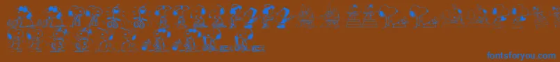 Fonte Snoopy Dings – fontes azuis em um fundo marrom
