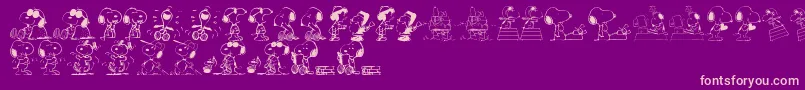 Snoopy Dings Font – Pink Fonts on Purple Background