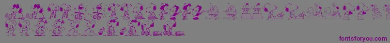 Snoopy Dings Font – Purple Fonts on Gray Background