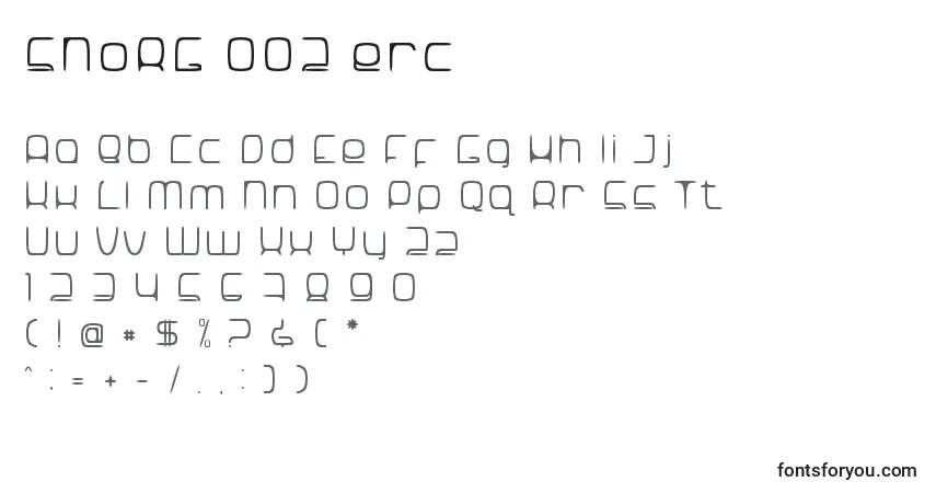 Шрифт SNoRG 002 erc – алфавит, цифры, специальные символы
