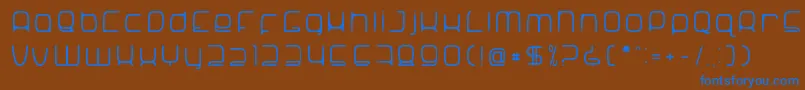 SNoRG 002 erc-Schriftart – Blaue Schriften auf braunem Hintergrund