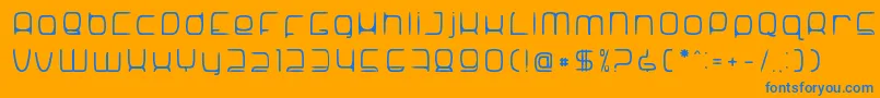 SNoRG 002 erc-Schriftart – Blaue Schriften auf orangefarbenem Hintergrund