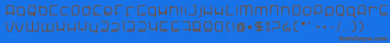 SNoRG 002 erc-Schriftart – Braune Schriften auf blauem Hintergrund