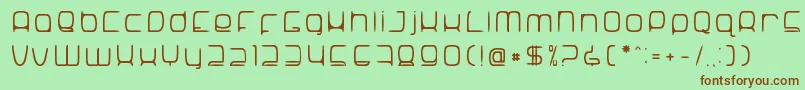 Шрифт SNoRG 002 erc – коричневые шрифты на зелёном фоне