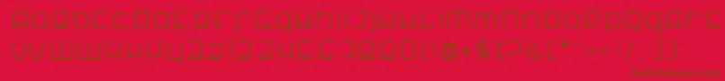 SNoRG 002 erc-Schriftart – Braune Schriften auf rotem Hintergrund