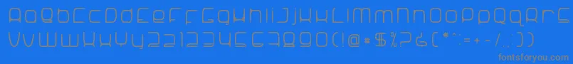 SNoRG 002 erc-Schriftart – Graue Schriften auf blauem Hintergrund