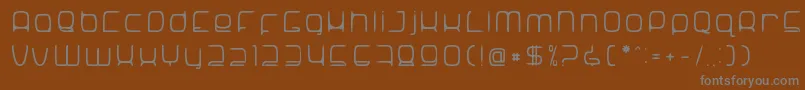 SNoRG 002 erc-Schriftart – Graue Schriften auf braunem Hintergrund