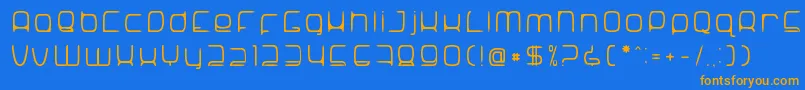 SNoRG 002 erc-Schriftart – Orangefarbene Schriften auf blauem Hintergrund