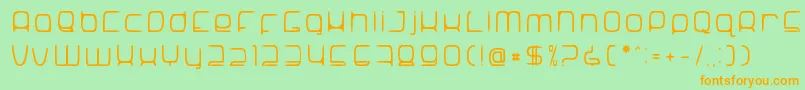 Шрифт SNoRG 002 erc – оранжевые шрифты на зелёном фоне